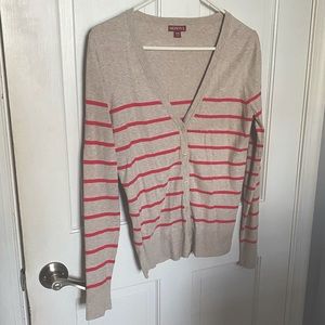Tan and pink stripe sweater